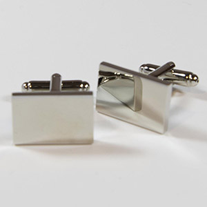 Gemelli Cufflinks Rettangolo Piatto Ottone